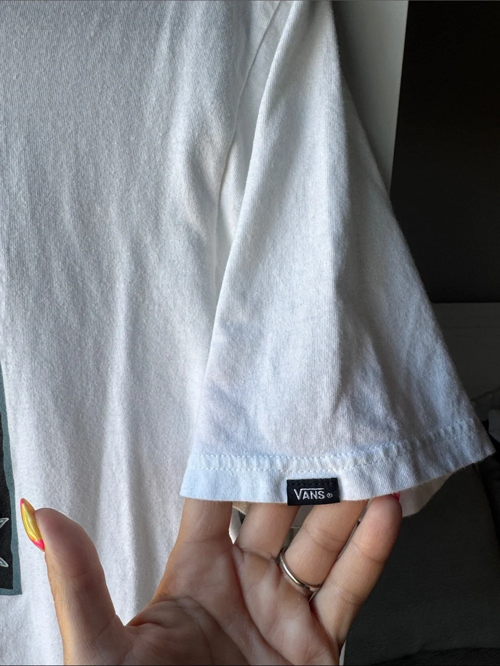 Vans White Tee with Black Ocean Graphic